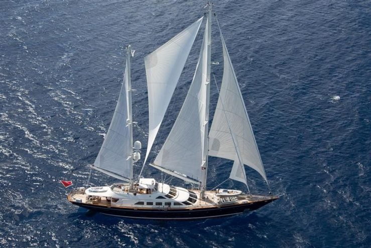 ELLLEN | 2001 132′ Steel Sail Yacht from Italian shipyard Perini Navi