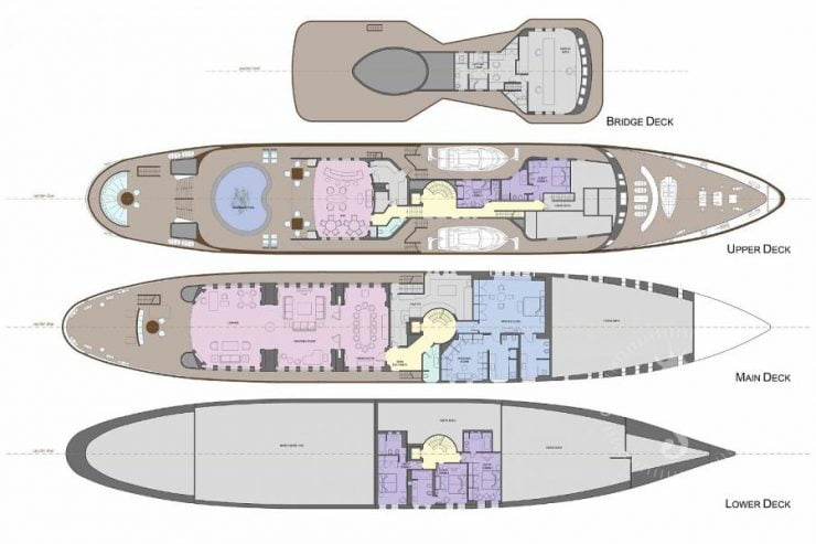 Lady Sarya | 1972 76m (250ft) Classic Steel Motor Yacht from Italian shipyard Nuovi Cantieri Apuania