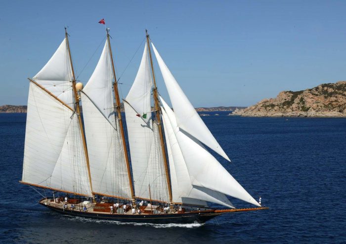 SHENANDOAH OF SARK | 1902 54.35m (178.27ft) Classic Steel Schooner Motor Sailing Yacht built by American shipyard TOWNSEND & DOWNEY