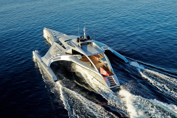 ADASTRA | 2012 42.6m (139′10″) McCONAGHY Trimaran Carbon Motor Yacht