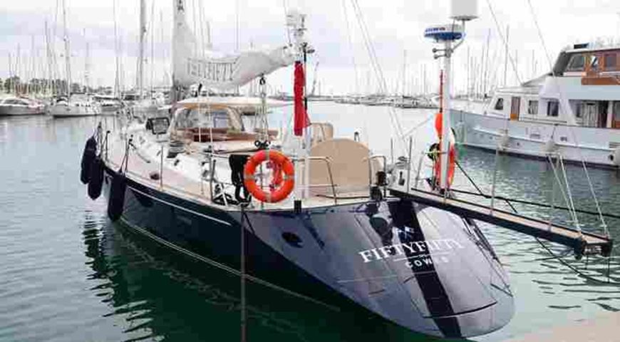 FIFTY FIFTY | 1991 76′ (23.16m) German Frers design Performance Aluminium Cruising Sail Yacht from French shipyard CNB