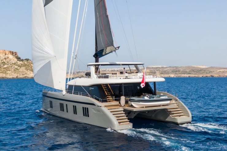 GREY B | 2022 24m (80ft) SUNREEF 80 Flybridge Luxury Catamaran Sail Yacht