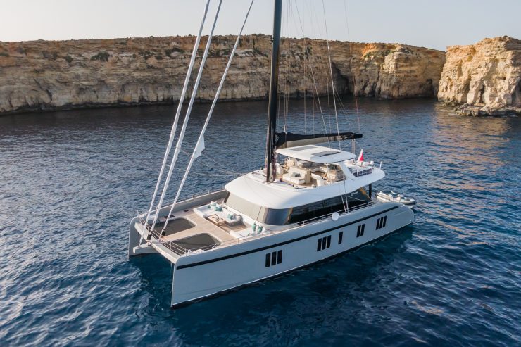 GREY B | 2022 24m (80ft) SUNREEF 80 Flybridge Luxury Catamaran Sail Yacht