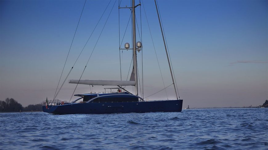 NATIVA | 2012 158ft (48m) All-aluminium fly bridge sailing sloop built by Italian shipyard Arzana Navi