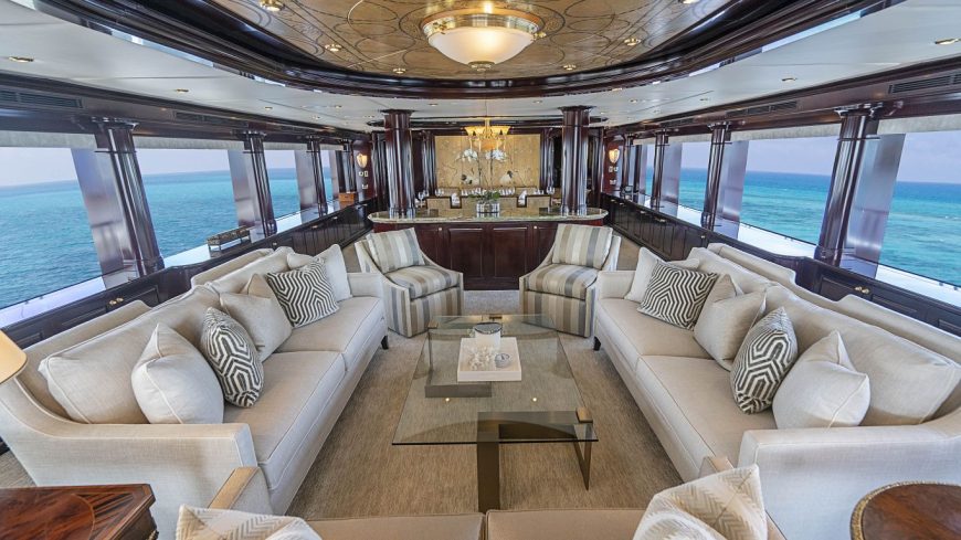 MISS CHRISTINE | 2006 47.8m (156′10″) Luxury Tri-Deck Motor Yacht from American shipyard TRINITY YACHTS