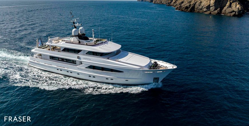 UNEXPECTED | 2001 37.69m (123′ 8″) Tri-Deck Aluminium Explorer Motor Yacht from Dutch shipyard HEESEN