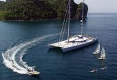 DOUCE FRANCE | 1998 42.2m (138’5″) High Performance Aluminium Catamaran Sail Yacht from French shipyard Alu Marine