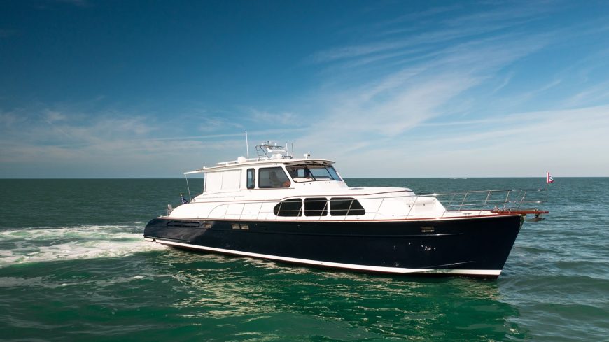 MARINA | 2008 56′3″ (17.14m) Luxury Performance Motor Yacht built by US shipyard Huckins Yacht