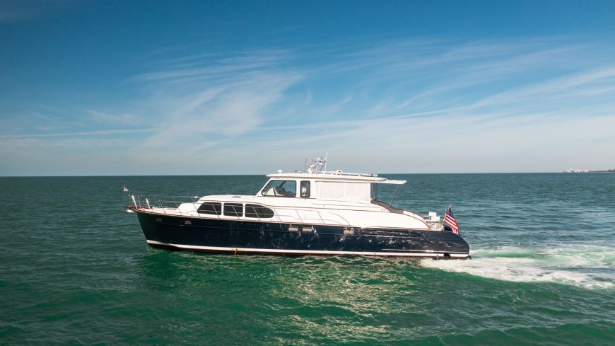 MARINA | 2008 56′3″ (17.14m) Luxury Performance Motor Yacht built by US shipyard Huckins Yacht