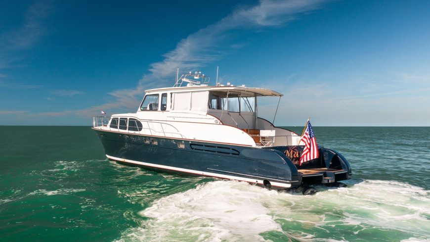 MARINA | 2008 56′3″ (17.14m) Luxury Performance Motor Yacht built by US shipyard Huckins Yacht