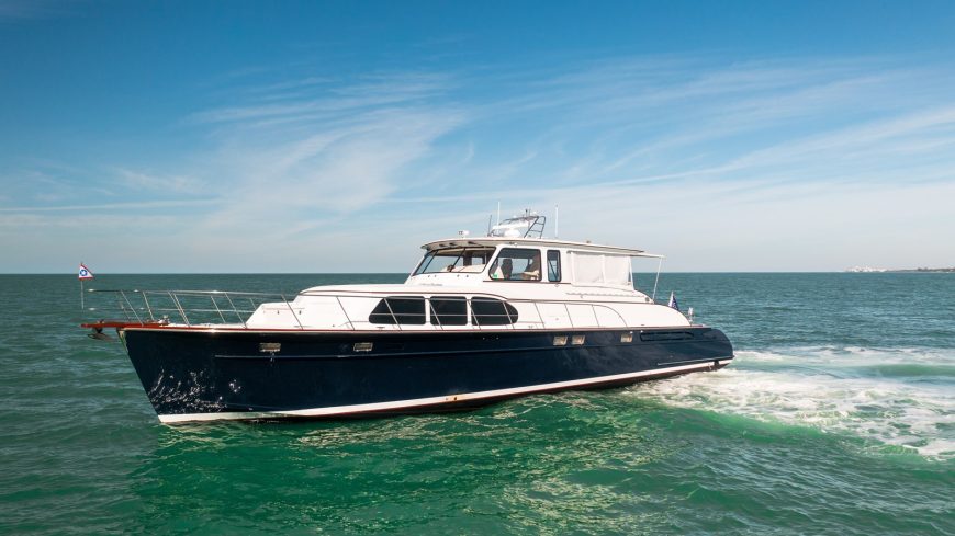 MARINA | 2008 56′3″ (17.14m) Luxury Performance Motor Yacht built by US shipyard Huckins Yacht