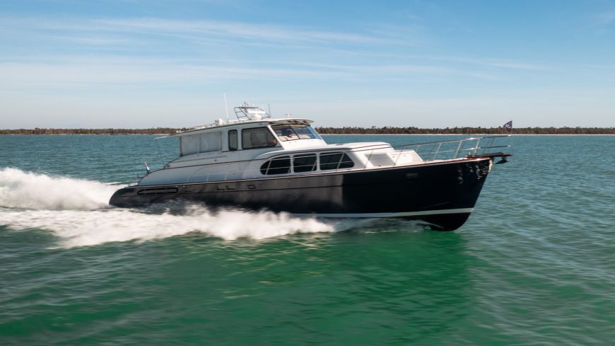 MARINA | 2008 56′3″ (17.14m) Luxury Performance Motor Yacht built by US shipyard Huckins Yacht