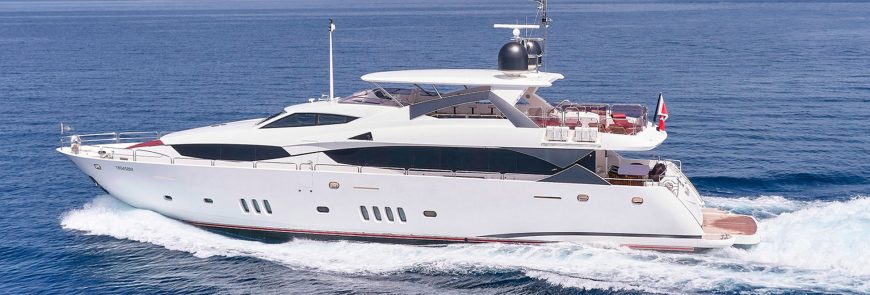 WHITE PEARL I | 2010 33.91m (111’2″ ) Performance Flybridge Motor Yacht from British shipyard Sunseeker