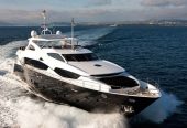 BLACK AND WHITE | 2010 33.91m (111’2″) Luxury Flybridge Performance Motor Yacht from British shipyard Sunseeker