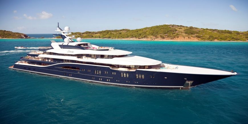 SOLANDGE | 2013 85.10m (279’2″) Luxury Quad-Deck Steel Motor Yacht from German shipyard Lürssen