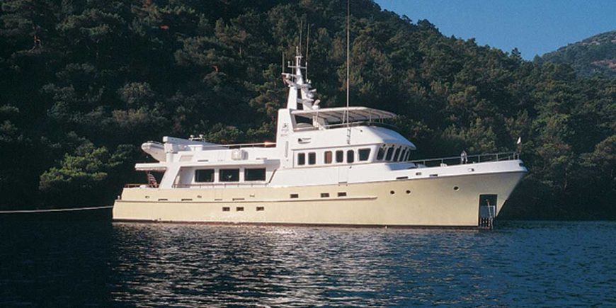 TIVOLI | 2001 27.61m (90’5″) Vripack Doggersbank design Explorer Steel Motor Yacht from Turkish shipyard Proteskan