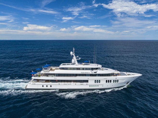 TOP FIVE II | 2021 61m (200’1″) Luxury Tri-Deck Steel Motor Yacht from legendary Dutch shipyard Royal Hakvoort