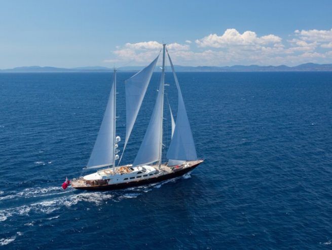 ANTARA | 1991 46.33m (152ft) Luxury Raised Pilothouse Steel Sail Yacht built by Italian shipyard Perini Navi