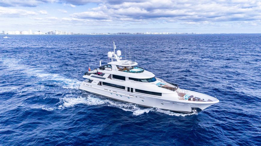 TASIA | 2009 40m (131’3″) Luxury Tri-Deck Motor Yacht from American shipyard WESTPORT