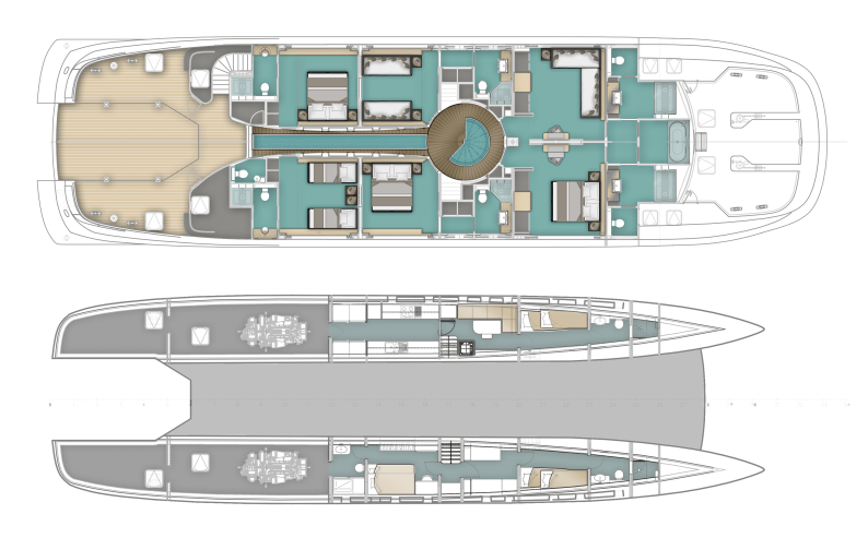 CURVELLE QUARANTA | 2013 34.1m (111’11”) Luxury Performance Catamaran Motor Yacht from Turkish shipyard Logos Marine