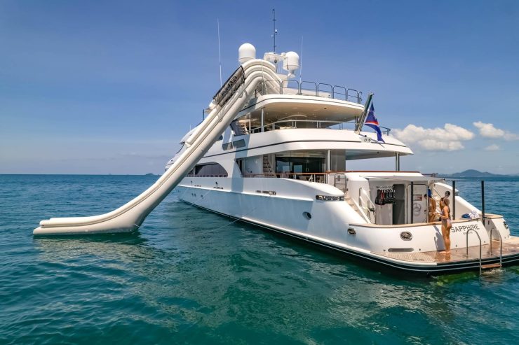 SAPPHIRE | 2009 50.5m (165.64ft) Luxury Tri-Deck Performance Aluminium Motor Yacht built by American shipyard TRINITY YACHTS