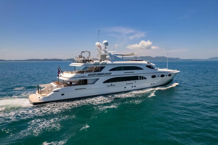 SAPPHIRE | 2009 50.5m (165.64ft) Luxury Tri-Deck Performance Aluminium Motor Yacht built by American shipyard TRINITY YACHTS