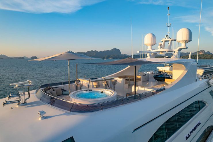 SAPPHIRE | 2009 50.5m (165.64ft) Luxury Tri-Deck Performance Aluminium Motor Yacht built by American shipyard TRINITY YACHTS