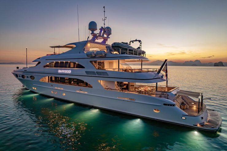 SAPPHIRE | 2009 50.5m (165.64ft) Luxury Tri-Deck Performance Aluminium Motor Yacht built by American shipyard TRINITY YACHTS