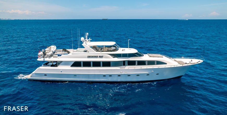 CHECKERED PAST | 1999 34.14m (112ft) Luxury Flybridge Performance Motor Yacht built by American shipyard Westport