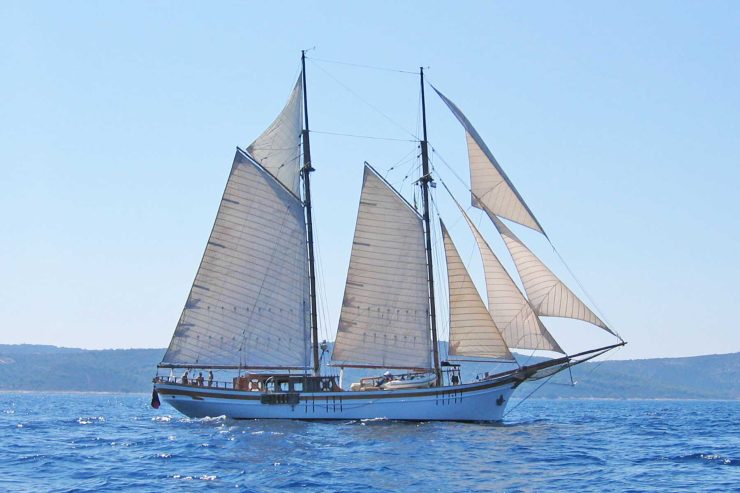 LA MAIA | 1956 32.5m (102.63ft) Classic Schooner Sail Yacht built by Psaros Shipyard for Baron Alain de Rothschild