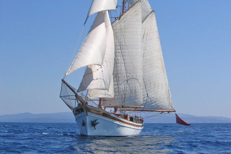 LA MAIA | 1956 32.5m (102.63ft) Classic Schooner Sail Yacht built by Psaros Shipyard for Baron Alain de Rothschild