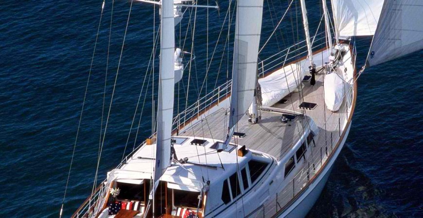 PACIFIC EAGLE | 1990 31.09m (102ft) Don Brooke design Pilothouse World Cruising Aluminium Ketch Sailing Yacht built by NZ shipyard Alloy Yachts