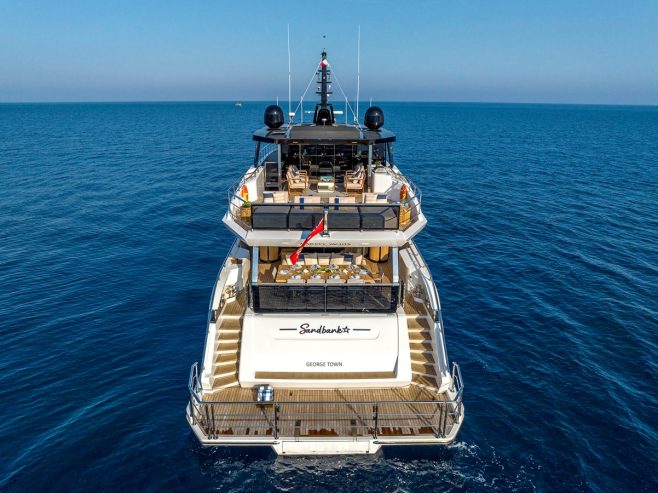 SANDBANK | 2023 34.1m (111ft) Majesty 111 Luxury Motor Yacht built by UAE shipyard GULF CRAFT