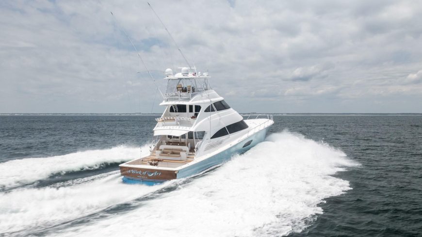 WORK OF ART | 2016 28.42m (93’3”) Enclosed Bridge Convertible Sportfisher Motor Yacht built by American shipyard VIKING