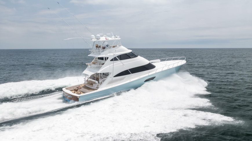 WORK OF ART | 2016 28.42m (93’3”) Enclosed Bridge Convertible Sportfisher Motor Yacht built by American shipyard VIKING