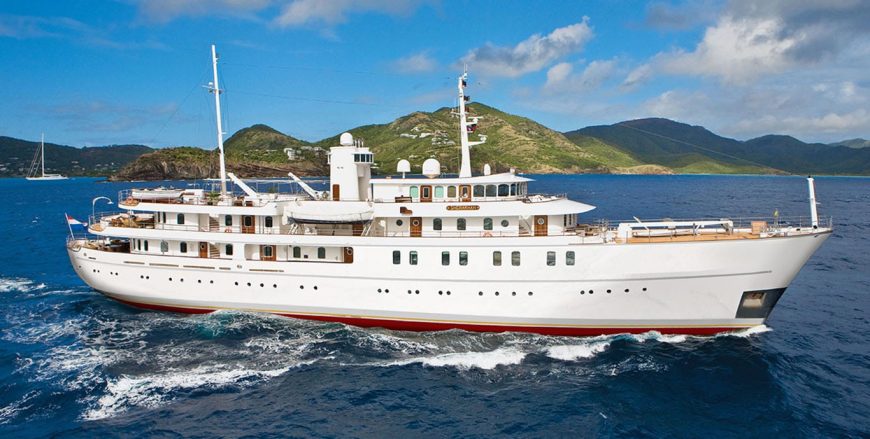 SHERAKHAN | 1965 69.65m (228’6″) Classic Explorer Steel Motor Yacht built by Dutch shipyard Scheepswerf A.Vuyk & Zonen