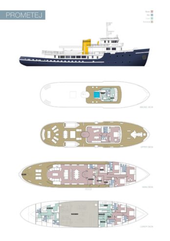 PROMETEJ | 1956 45m (148ft) Santierul Naval Galatz Explorer Yacht